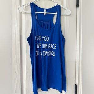 I hate you funny Custom Bella Canvas Gym Tank - L